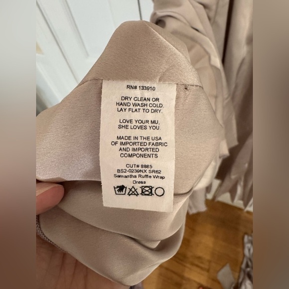 Show Me Your Mumu Samantha Ruffle Wrap Dress in a soft beige - Picture 9 of 9